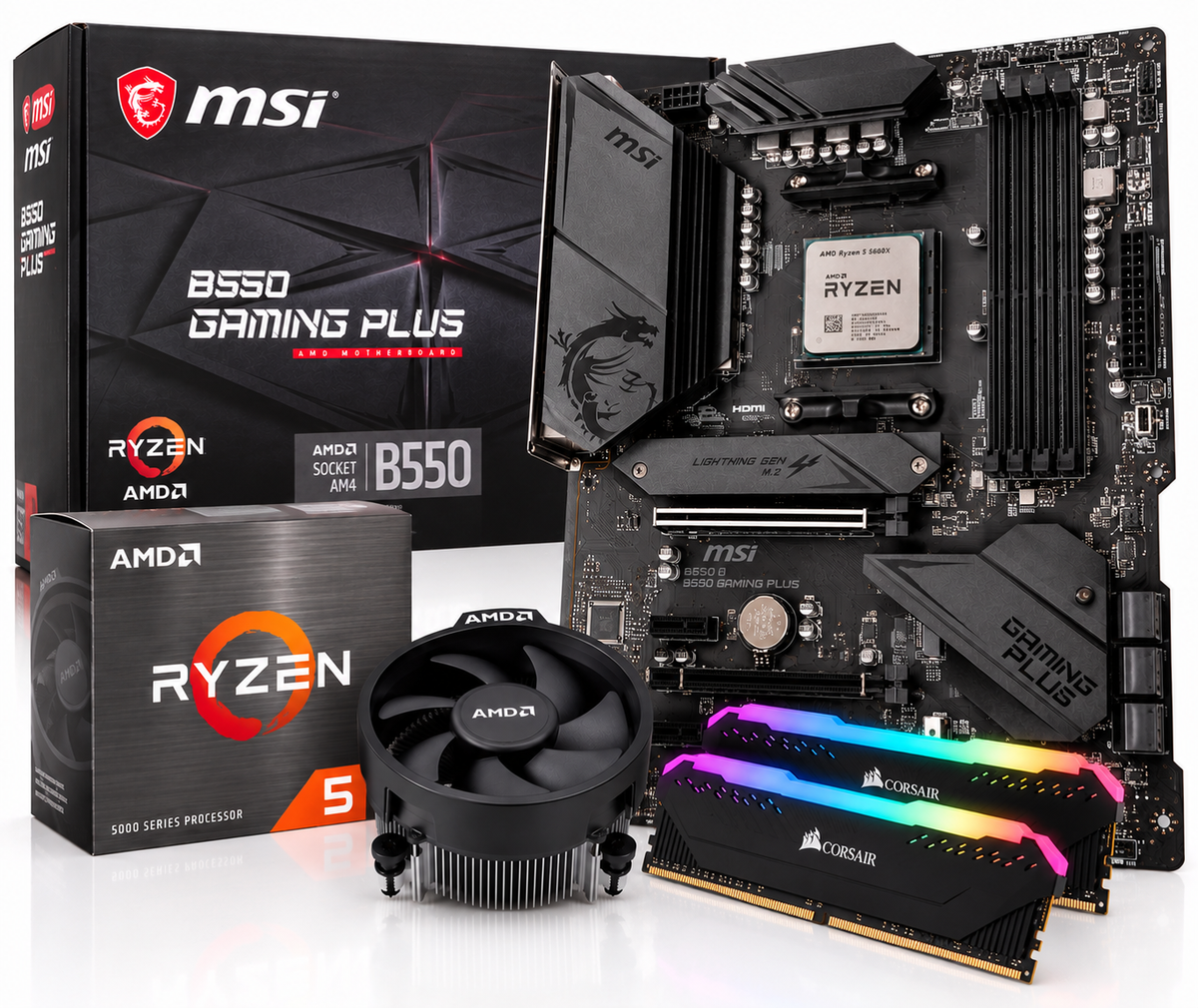 AMD Ryzen 5 5600X | MSI B550 Gaming Plus | 16 GB Corsair RGB DDR4-3600